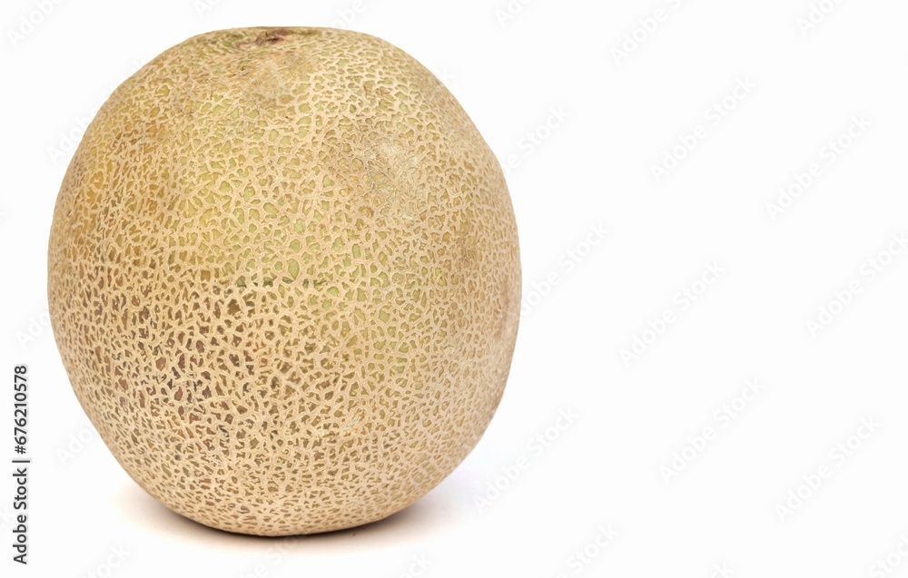 Cantaloupe or Muskmelon Isolated on White Background with Copy Space Cantaloupe or Muskmelon Isolated on White Background with Copy Space