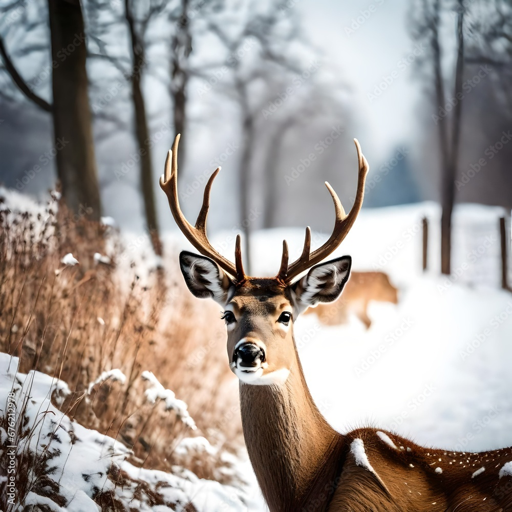 deer in the snow deer in the snow