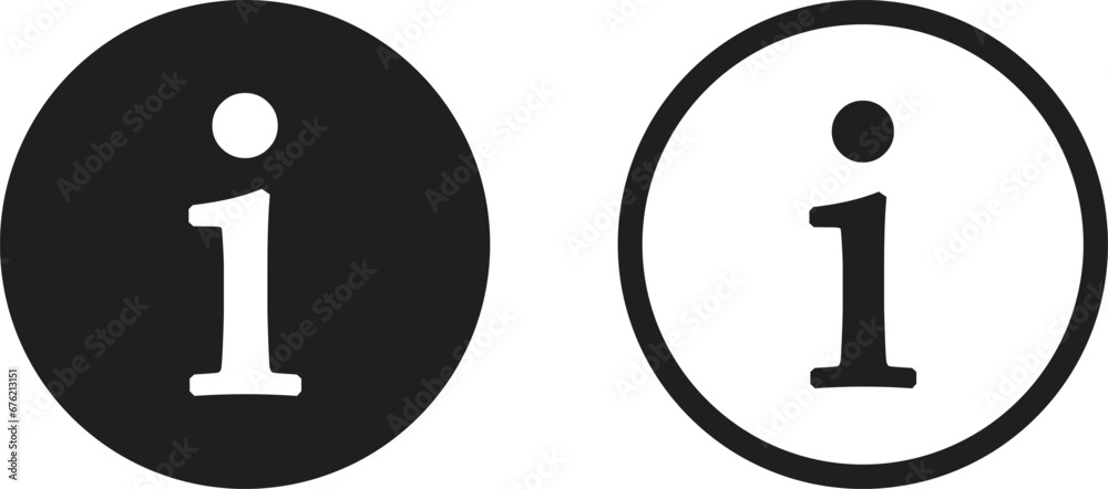 Information icon set in two styles isolated on white background . Vector Information icon set in two styles isolated on white background . Vector