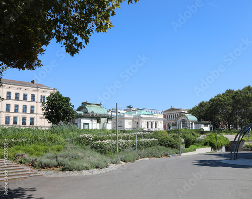 Vienna, WIEN, Austria - August 22, 2023: karlsplatz and public park