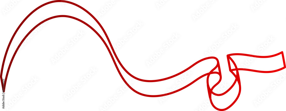 Red ribbon line. Decoration for party, holiday Red ribbon line. Decoration for party, holiday