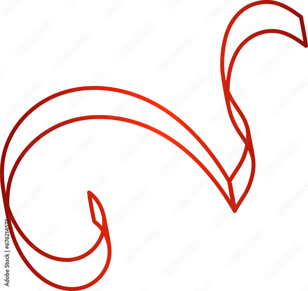 Red ribbon line. Decoration for party, holiday Red ribbon line. Decoration for party, holiday