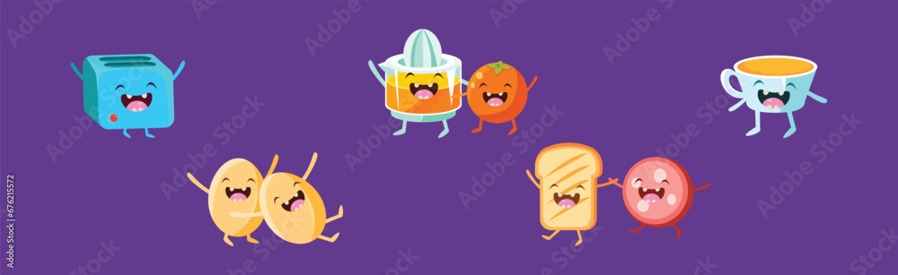 Cute Kawaii Food and Nutrition Item Vector Set Cute Kawaii Food and Nutrition Item Vector Set