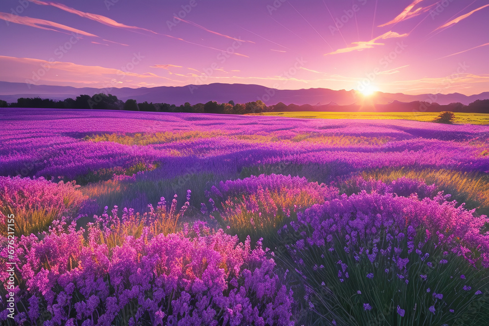 lavender field at sunset lavender field at sunset