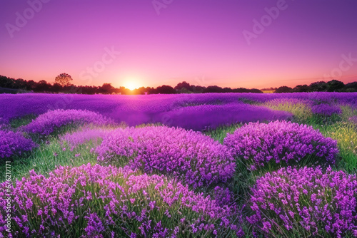 lavender field at sunset © Sim yelim