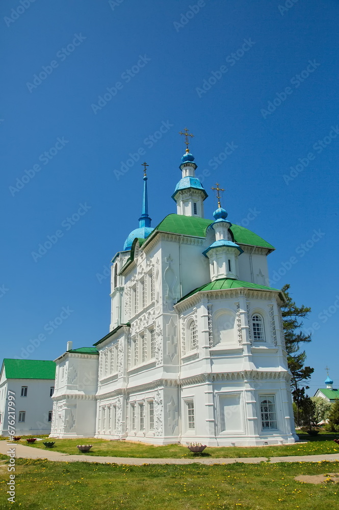 Ambassadorial Holy Transfiguration Monastery on the shore of Lake Baikal.