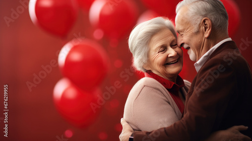 Senior couple in hugging of Valentine's day