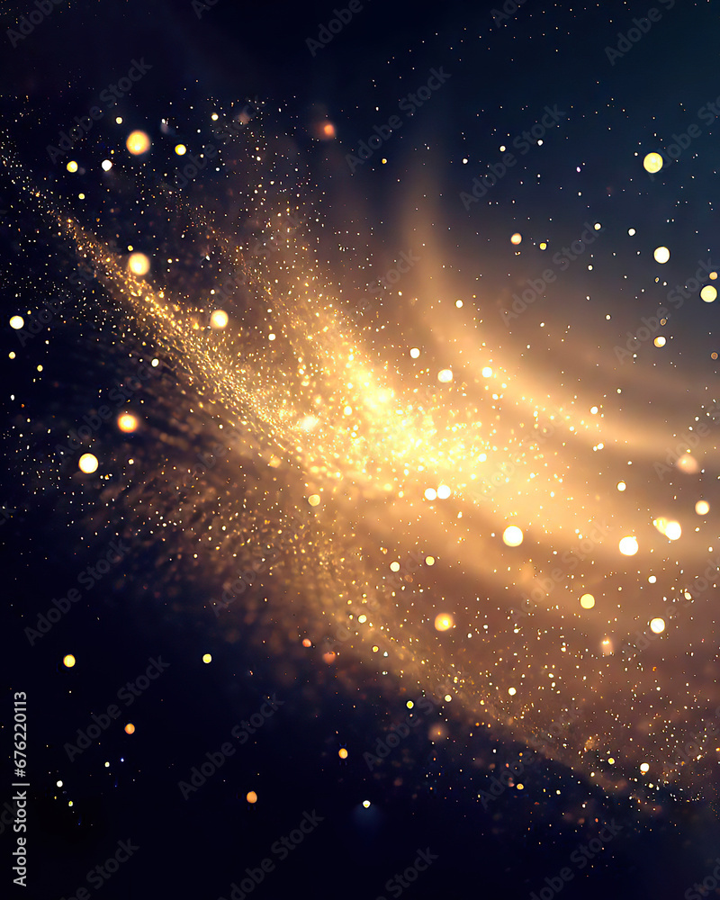 Abstract magic gold dust background over black Abstract magic gold dust background over black