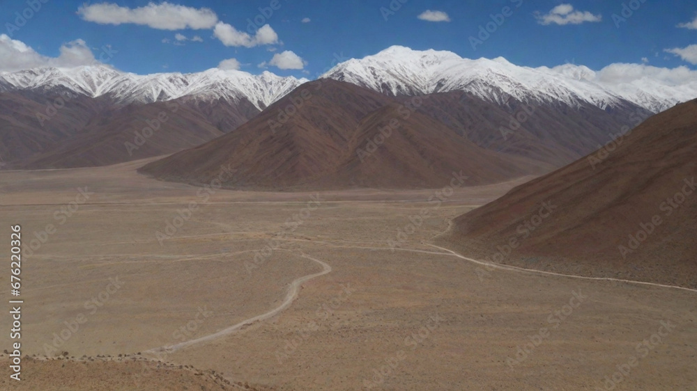 sand dunes and mountains