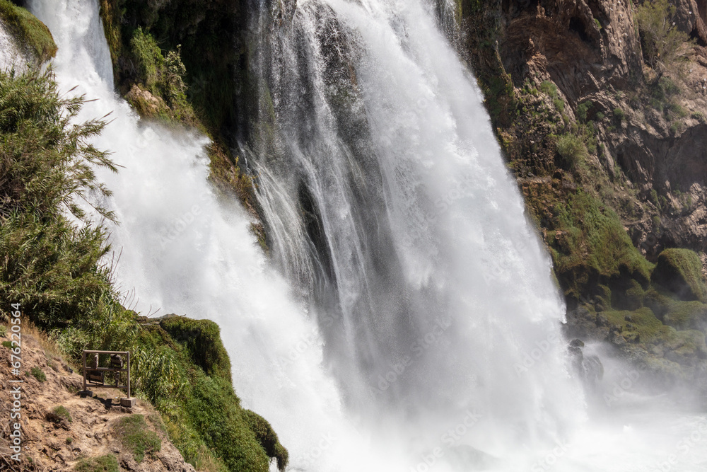 Big waterfall from the mountain in nature Big waterfall from the mountain in nature