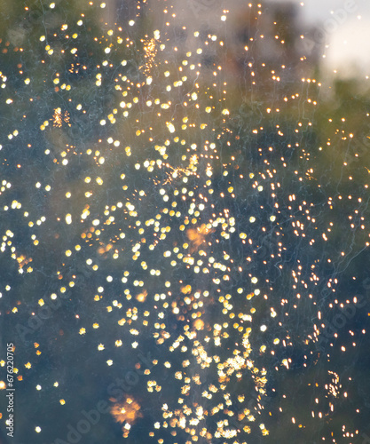 Festive sparks from fireworks as an abstract background