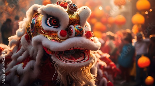 chinese dragon statue for chinese new year ai generated © Ilham