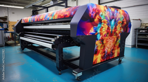 Large format digital printing machine photo