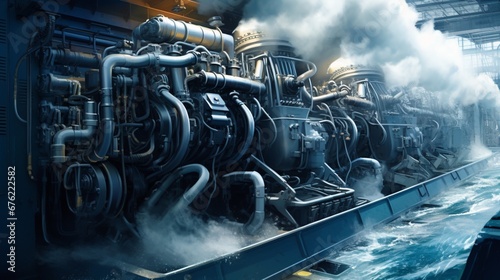 The powerful engines of a ferry, captured in the midst of propelling it forward with purpose © Muhammad
