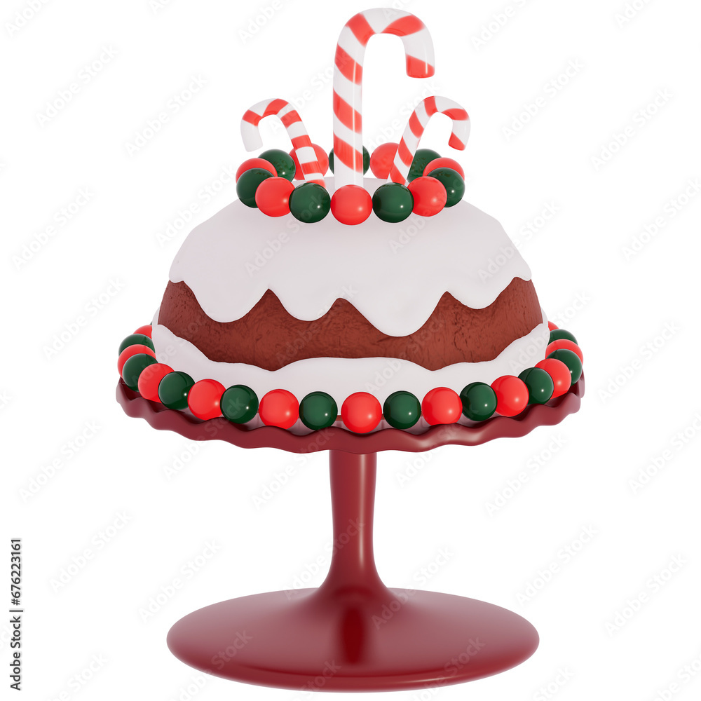 Christmas Dessert 3D , A classic Christmas pudding with a rich, glossy sauce and a candy Clipart on Transparent background . 3D Rendering Christmas Dessert 3D , A classic Christmas pudding with a rich, glossy sauce and a candy Clipart on Transparent background . 3D Rendering