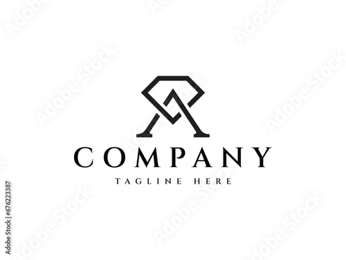 luxury letter A diamond logo design