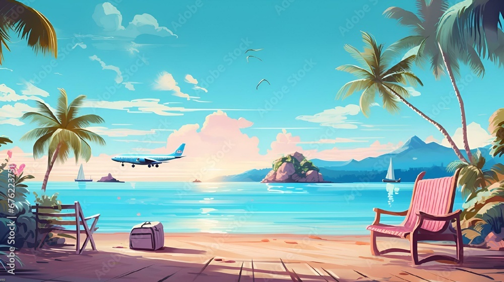 Naklejka premium background for landing page for travel 
