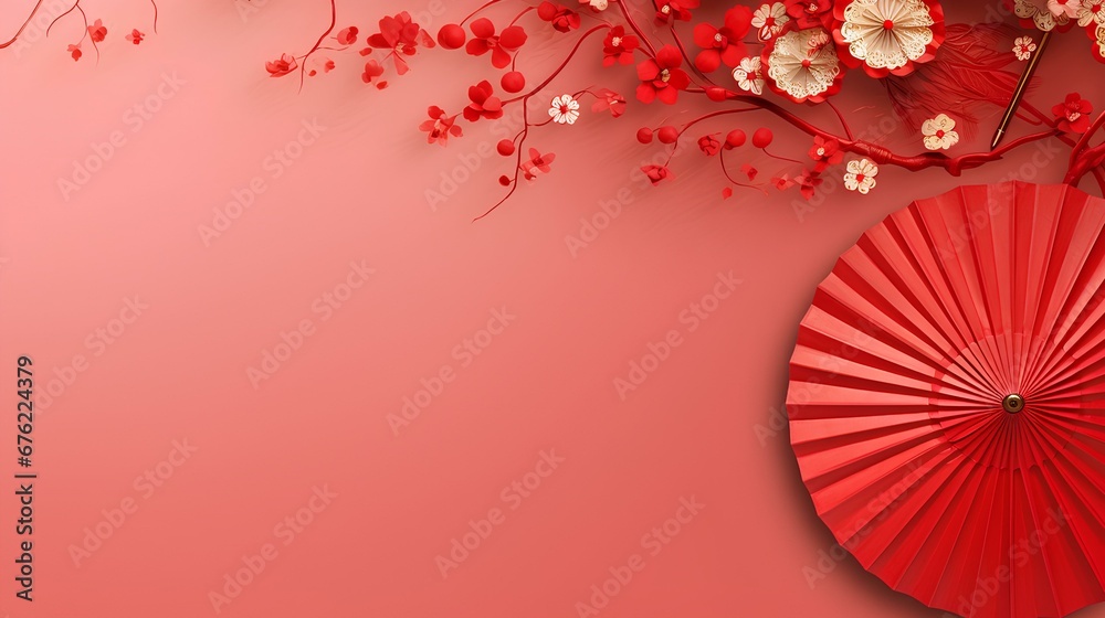 chinese new year background with copy space ai generated