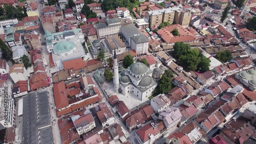 Gazi Husrev-beg Mosque, Sarajevo Aerial panoramic View. Bosnia photo