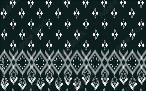  Ethnic geometric pattern, traditional design pattern used for skirt, wallpaper, clothing, wrap, batik, fabric, clothing, fashion, embroidery, seamless pattern. vector illustration.