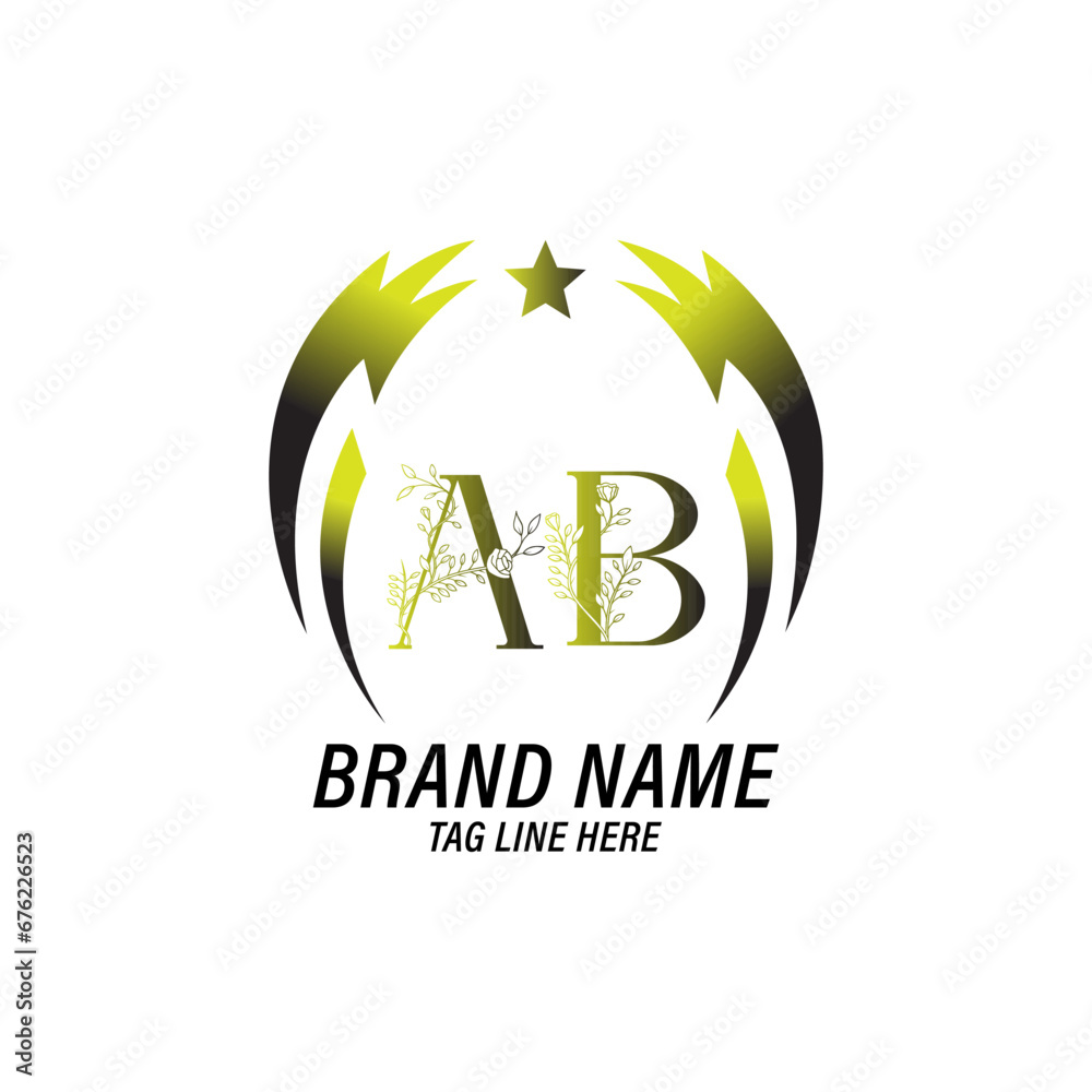 Letter AB Nature Logo Design Vector Letter AB Nature Logo Design Vector
