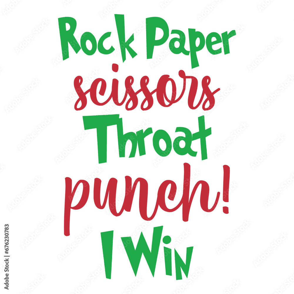 Fototapeta premium Rock Paper Scissors Throat Punch! I Win Svg