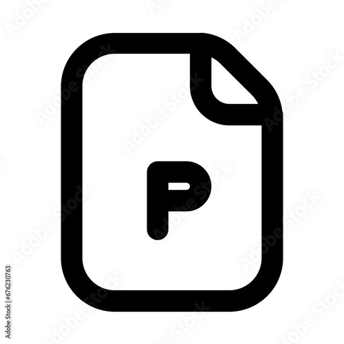 power point line icon