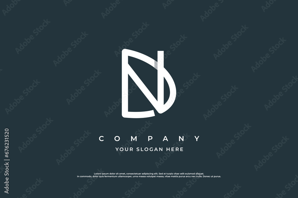Initial Letter ND Logo or DN Monogram Logo Design Vector Initial Letter ND Logo or DN Monogram Logo Design Vector