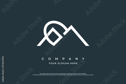 Initial Letter GM Logo or MG Logo Design Vector