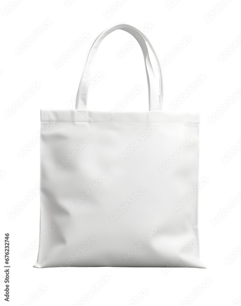 Mock up of pure white tote bag on transparent background - obrazy, fototapety, plakaty 