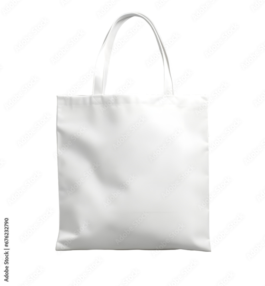 Mock up of pure white tote bag on transparent background Mock up of pure white tote bag on transparent background