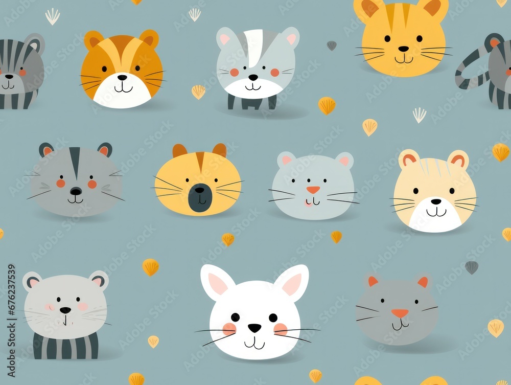 seamless pattern cute animal