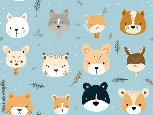 seamless pattern cute animal