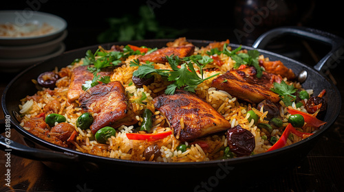chicken with rice HD 8K wallpaper Stock Photographic Image