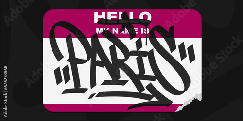 Abstract Flat Graffiti Style Sticker With Some Street Art Lettering Vector Illustration Art
