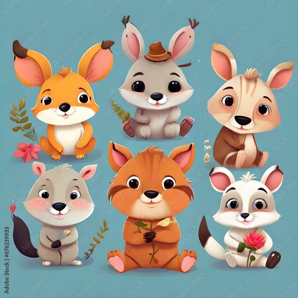 Cute Anthropomorphic Animals Generative AI. Cute Anthropomorphic Animals Generative AI.