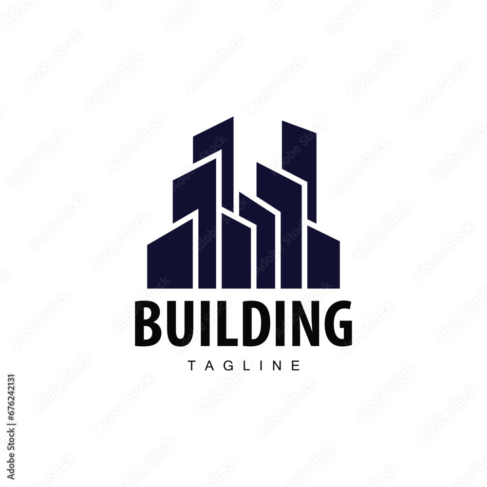 Modern City Building Logo Design, Luxurious and Simple Urban Architecture