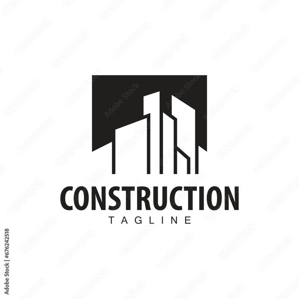 Modern City Building Logo Design, Luxurious and Simple Urban Architecture Modern City Building Logo Design, Luxurious and Simple Urban Architecture