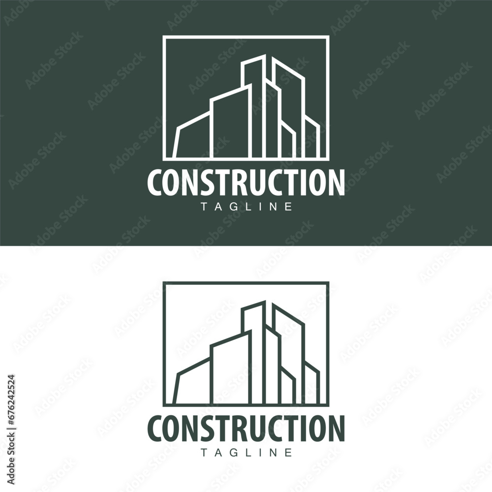 Modern City Building Logo Design, Luxurious and Simple Urban Architecture