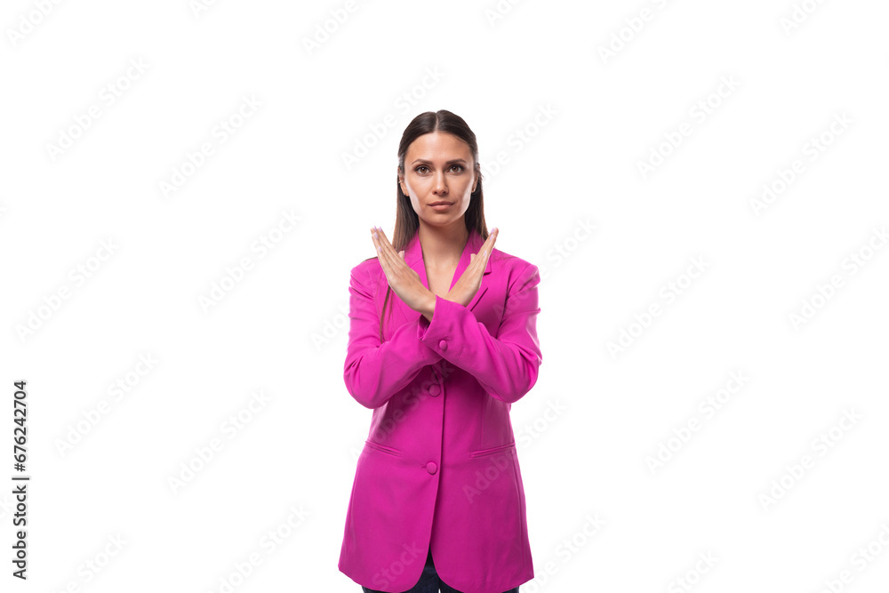 young business assistant woman with black flowing hair wears a bright crimson jacket to work young business assistant woman with black flowing hair wears a bright crimson jacket to work
