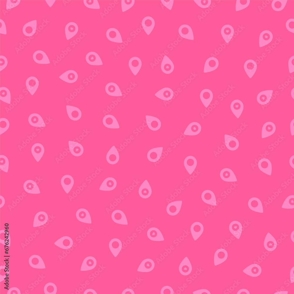 Seamless pattern with pink map pin Seamless pattern with pink map pin