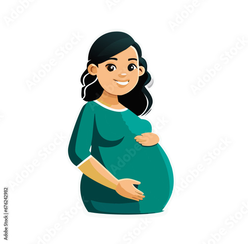 Pregnant woman, illustration of a pregnant woman.