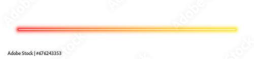 Illustration of neon electric style line. Red orange yellow flame gradient color. Isolated on transparent background