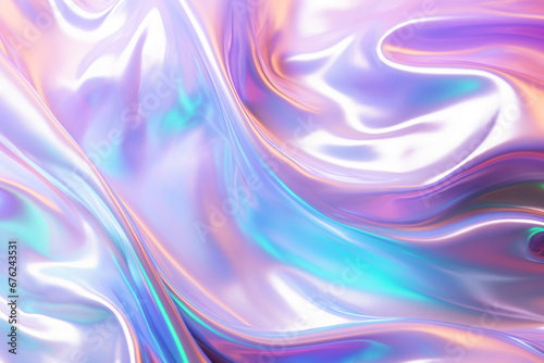 The abstract shiny rainbow and multicolor holographic texture detail wallpaper and background. Iridescent art. Generative AI.