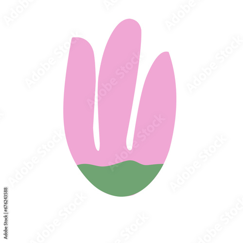 Pink flower cartoon 