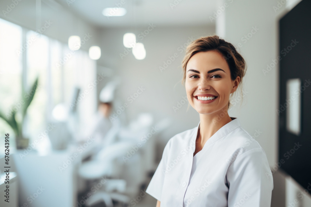 Dental Hygienist laughing in office