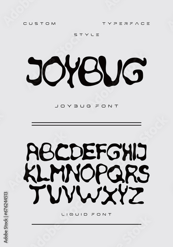 Style display font typerface acid costom vector liquid poster alphabet editable