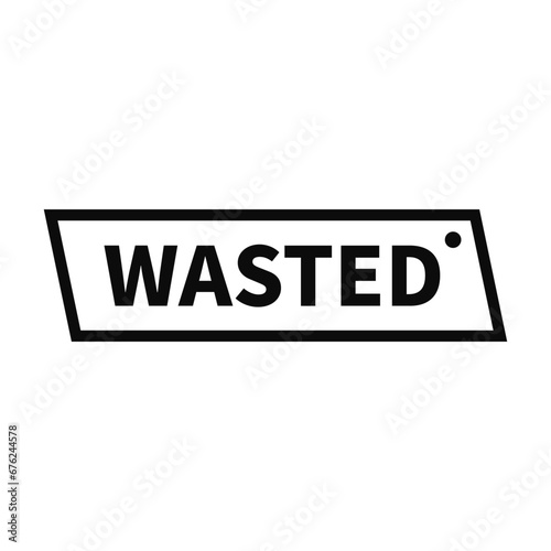Wasted Stamp In Black Line Rectangle Parallelogram Shape For Information Sign
