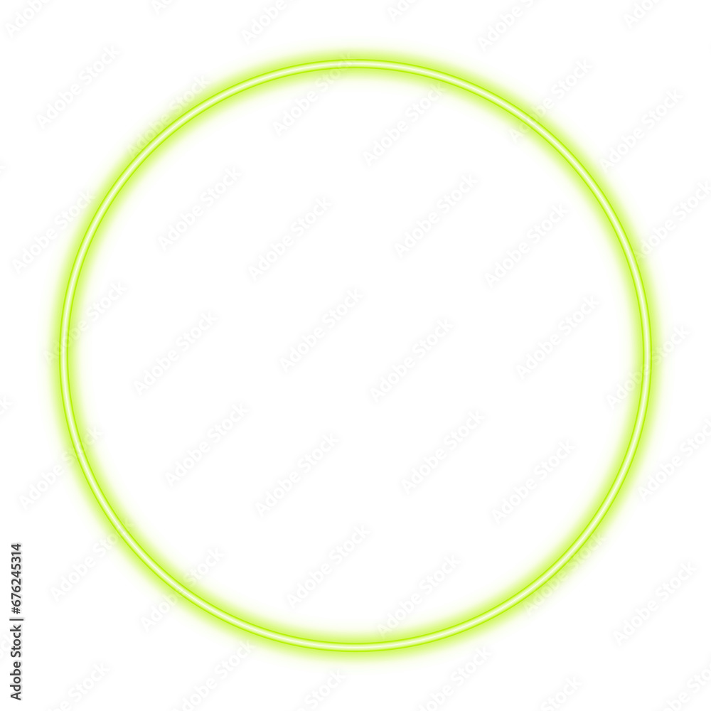 Illustration of neon electric style circle oval round frame. Green color. Isolated on transparent background Illustration of neon electric style circle oval round frame. Green color. Isolated on transparent background