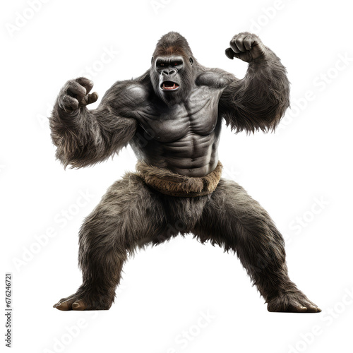king kong looking isolated on white